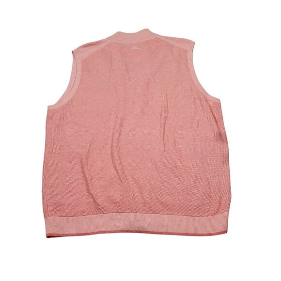 Tommy Bahama Coolside Island Zone Full Zip Sweater Vest Golf Peach Pink Size XL - Picture 3 of 8